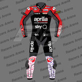 Aleix Espargaro Aprilia MotoGP 2022 Motorcycle Leather Racing Suit Front