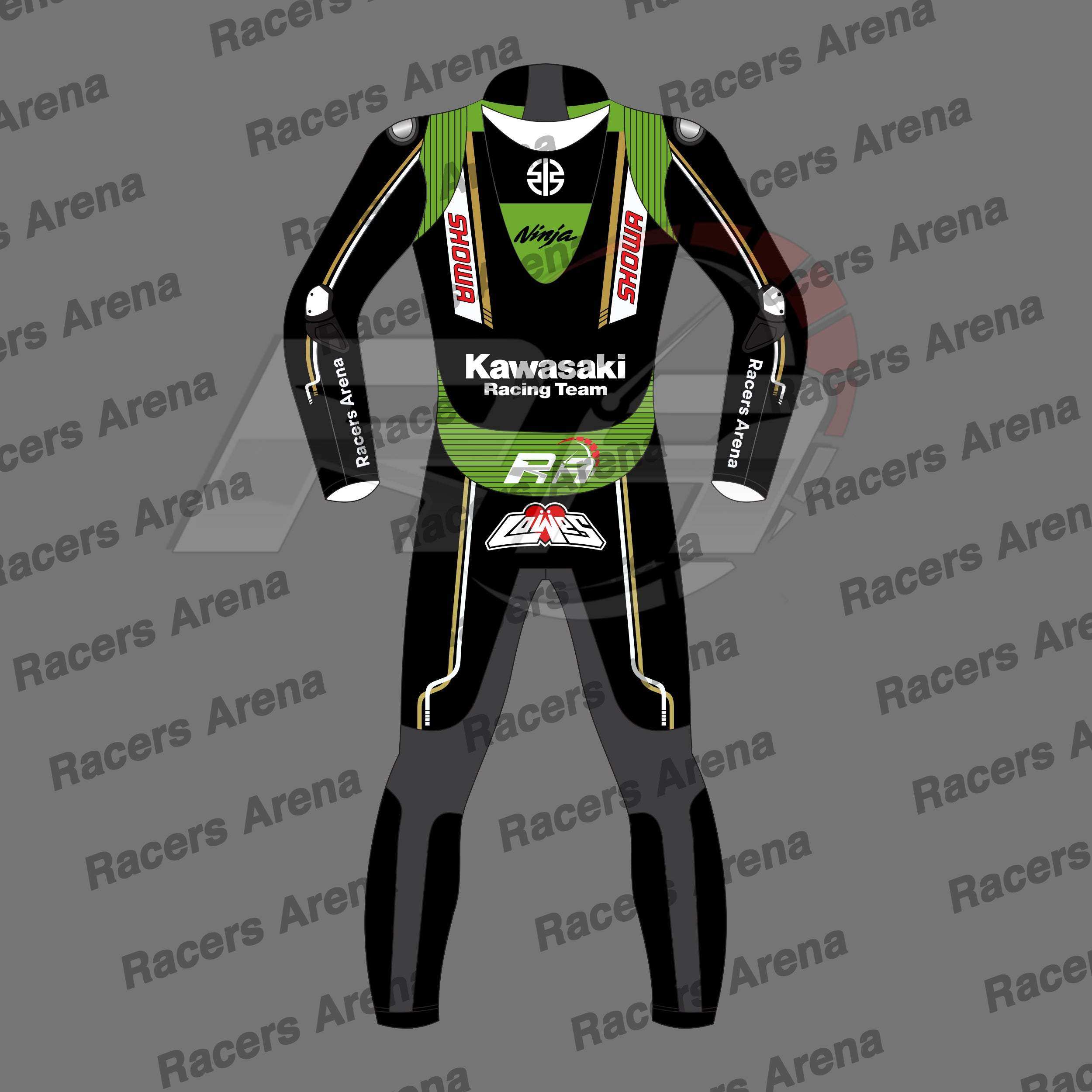 Alex Lowes Kawasaki Ninja WSBK 2024 Motorcycle Leather Race Suit Back Alex Lowes Kawasaki Ninja WSBK 2024 Motorcycle Leather Race Suit Back