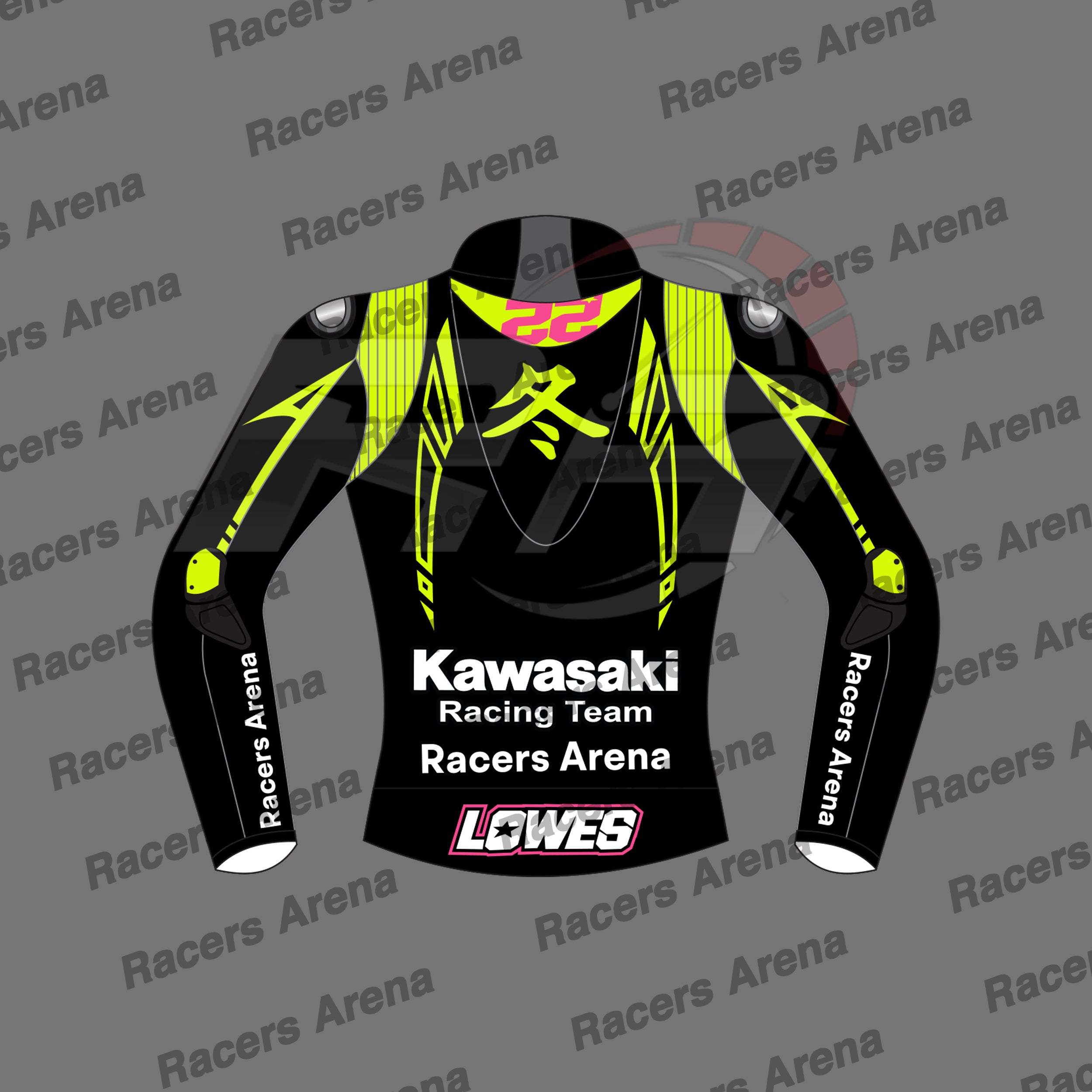 Alex Lowes Kawasaki Winter Test 2023 Motorcycle Leather Race Jacket Back Alex Lowes Kawasaki Winter Test 2023 Motorcycle Leather Race Jacket Back