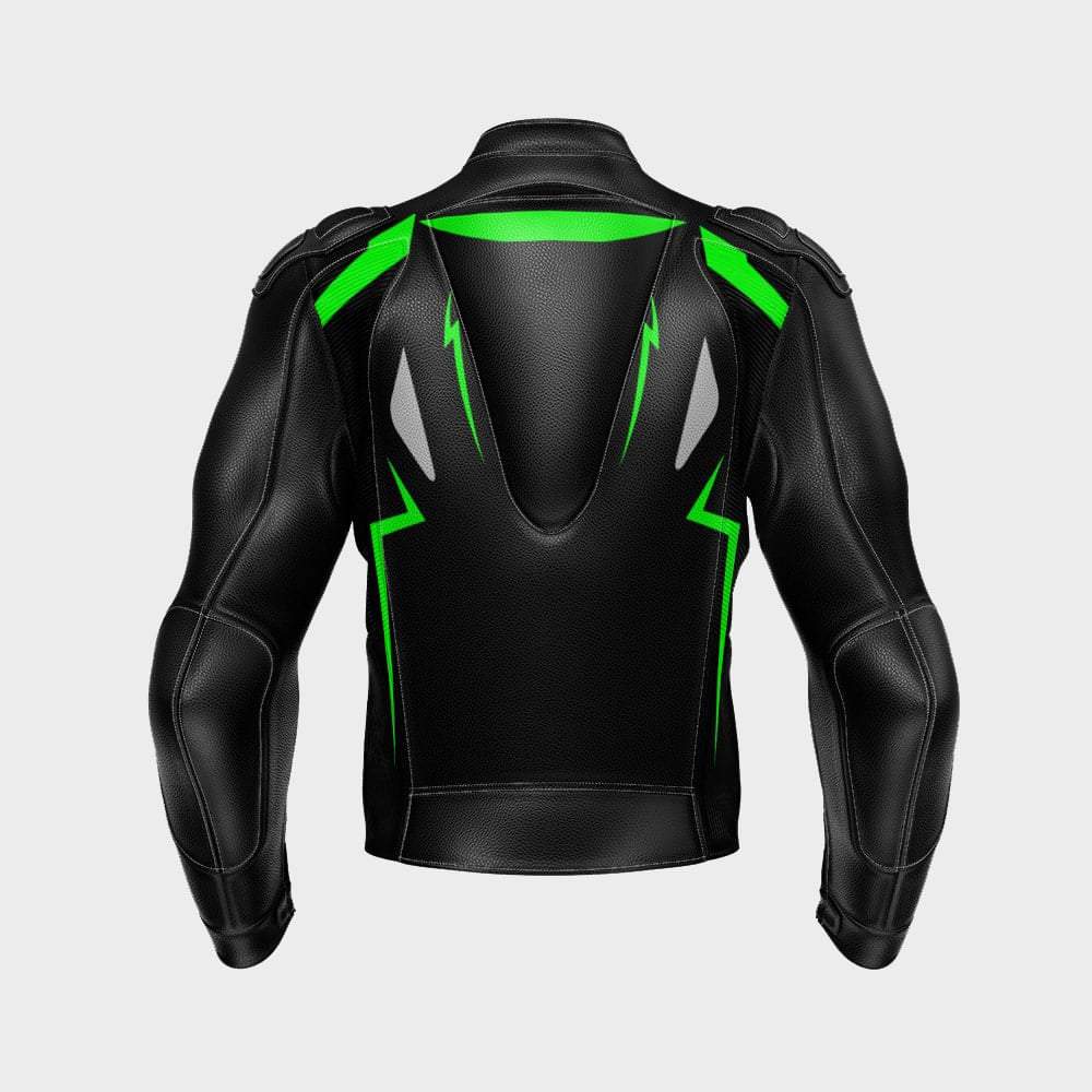 Racers Arena Black and Green Custom Motorcycle Leather Racing Jacket Racers Arena Black and Green Custom Motorcycle Leather Racing Jacket