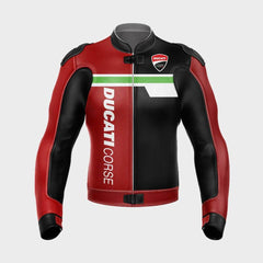 Ducati Corse Motorbike Racing Leather Jacket 2021 Front