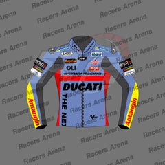 Enea Bastianini Team Gresini MotoGP 2022 Motorcycle Leather Race Jacket Front