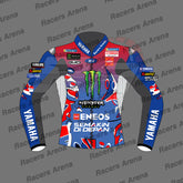 Fabio Quartararo Moto Gp 2025 Yahama Motorcycle Leather Race Jacket Front