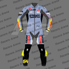 Fermin Aldeguer MotoGP 2025 Gresini Ducati Motorcycle Leather Racing Suit Front