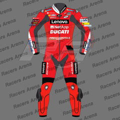 Francesco Bagnaia Ducati MotoGP 2022 Motorcycle Leather Race Suit Front