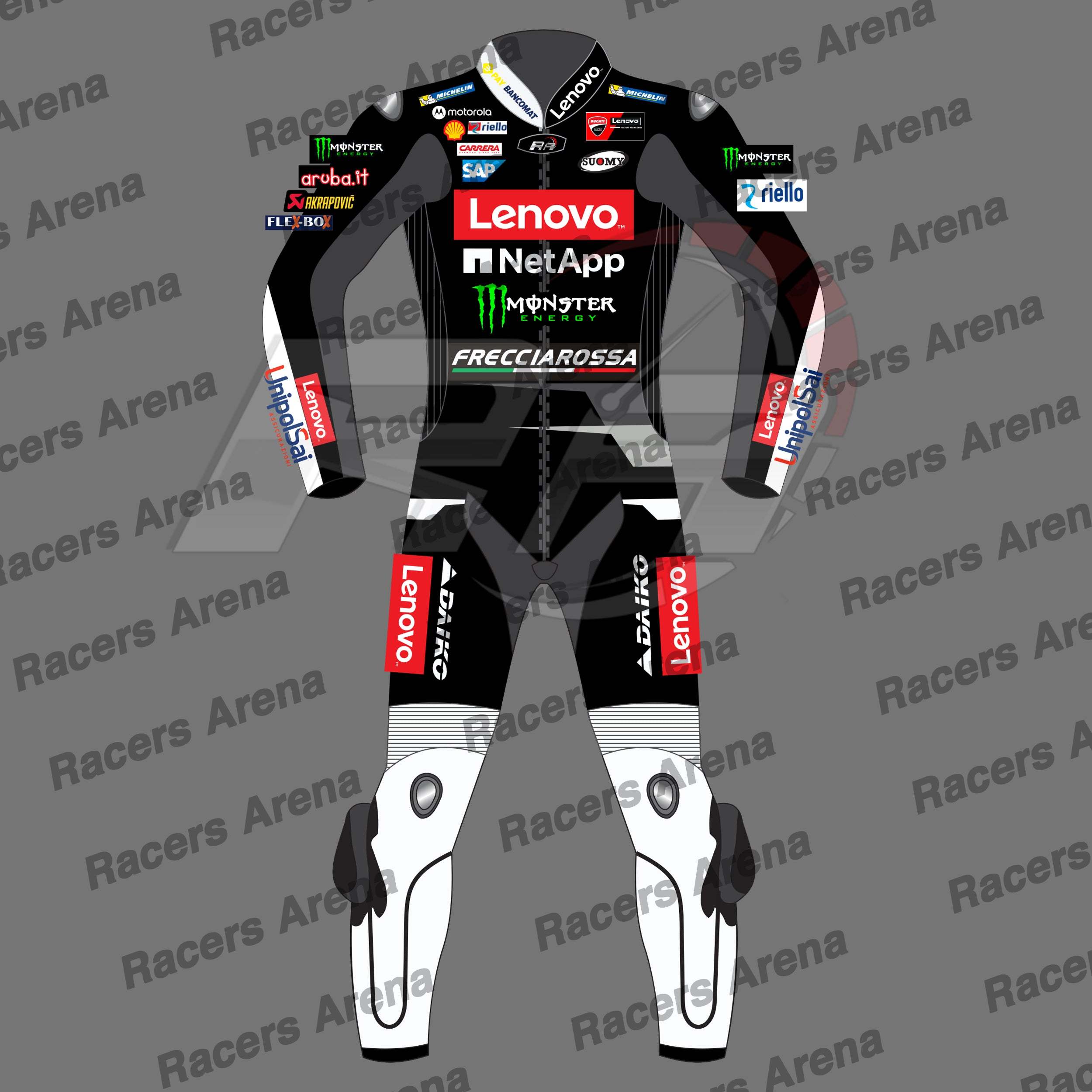 Francesco Bagnaia Ducati Winter Test 2023 Motorbike Race Leathers Suit Front