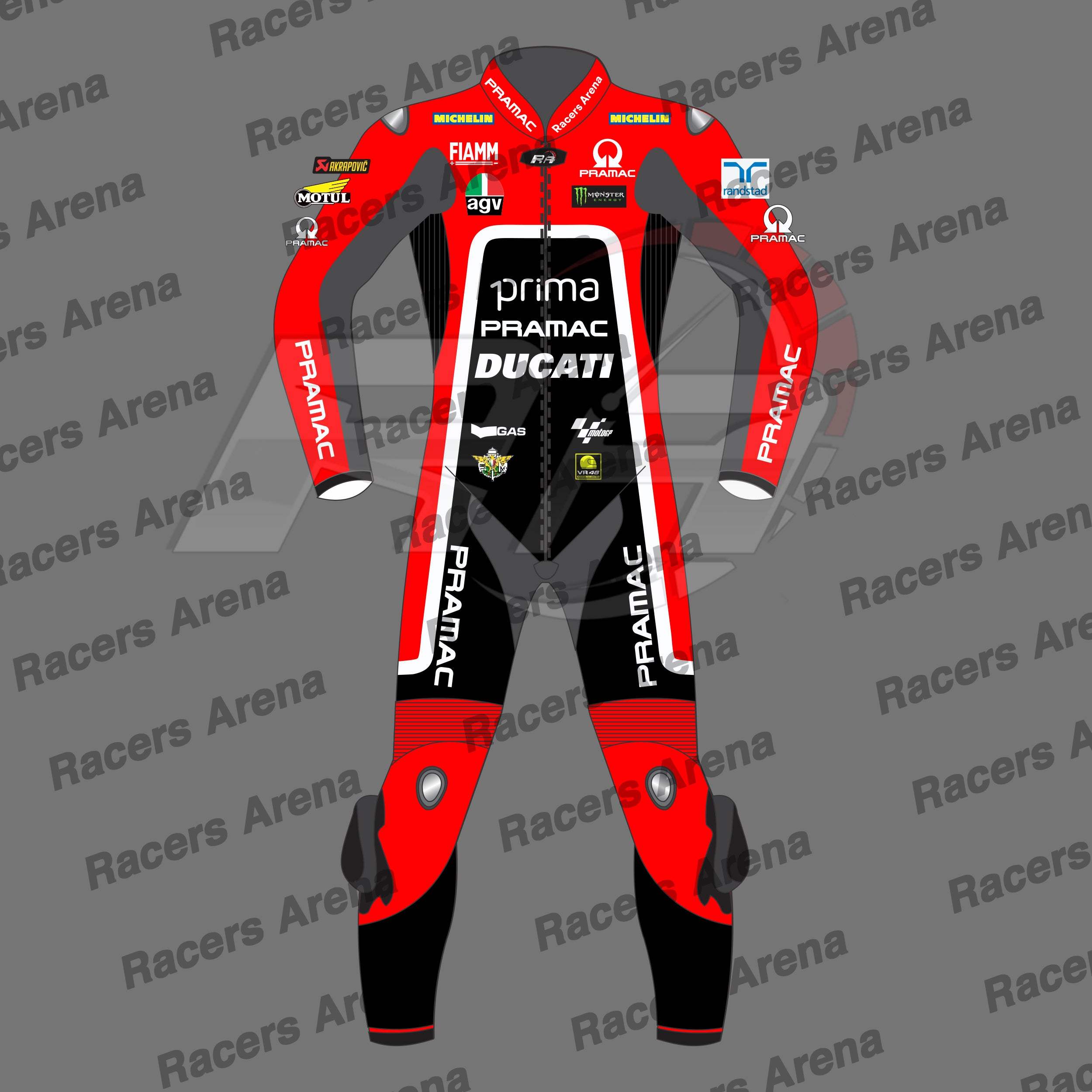 Franco Morbidelli Ducati British GP 2024 Motorcycle Leather Racing Suit Front