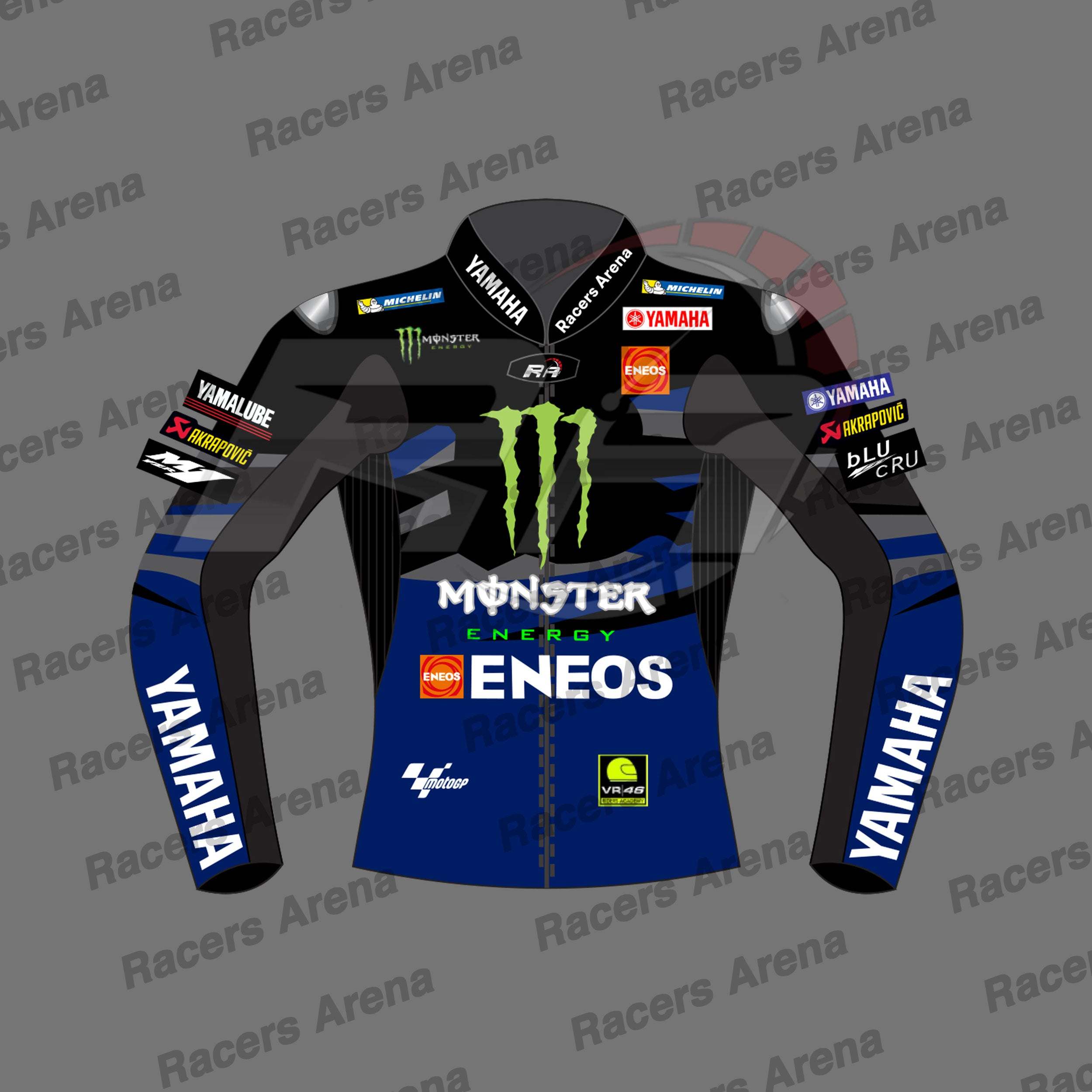 Franco Morbidelli Monster Energy MotoGP 2023 Motorcycle Leather Race Jacket Front