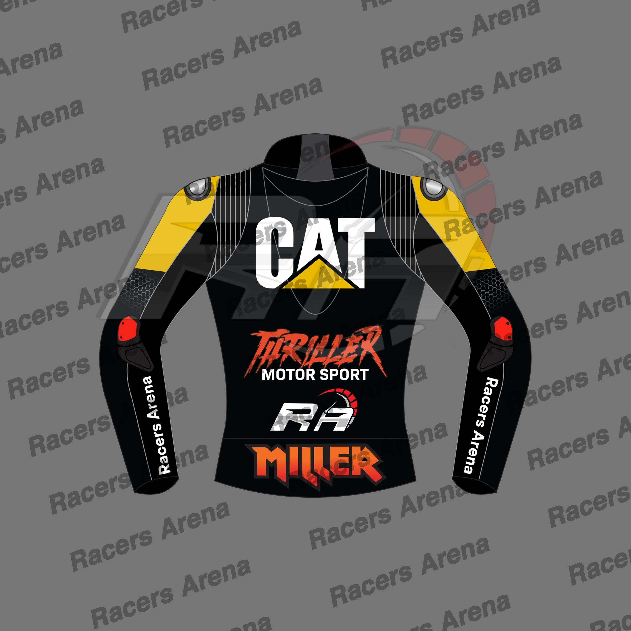 Jack Miller Caterpillar Thriller Leather Race Jacket Back Jack Miller Caterpillar Thriller Leather Race Jacket Back