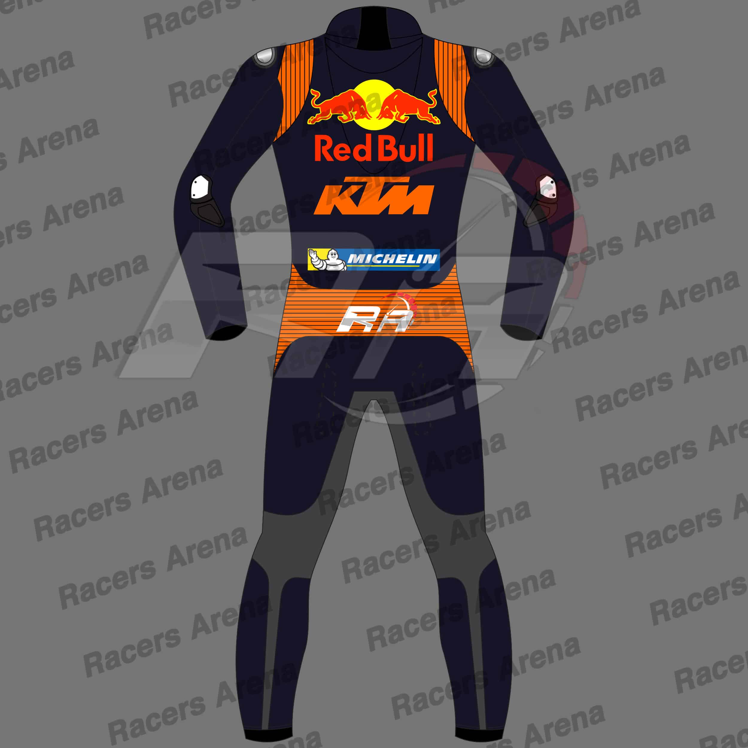 Jack Miller Red Bull KTM MotoGP 2023 Motorbike Race Suit Back Jack Miller Red Bull KTM MotoGP 2023 Motorbike Race Suit Back