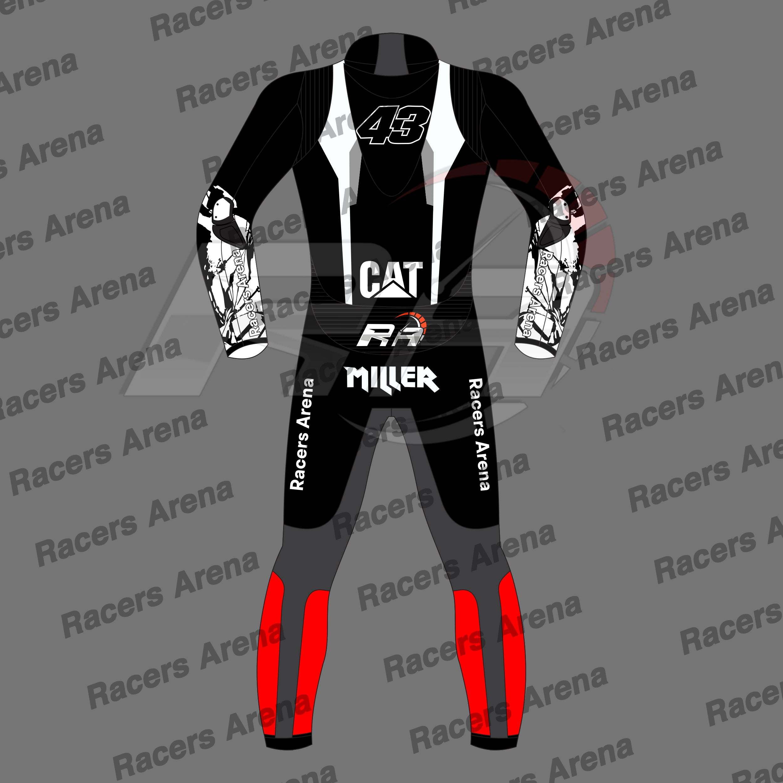 Jack Miller Winter Test 2025 Motorcycle Race Leather Suit Back Jack Miller Winter Test 2025 Motorcycle Race Leather Suit Back