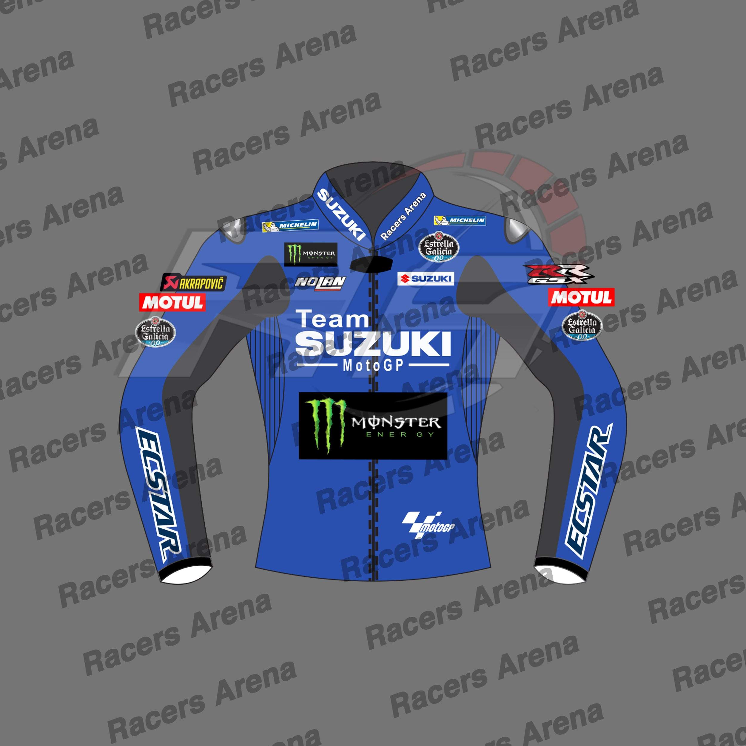 Joan Mir Team Suzuki MotoGP 2022 Motorbike Leather Race Jacket Front