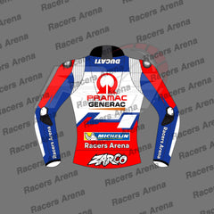 Johann Zarco Ducati Pramac MotoGP 2022 Motorcycle Racing Leather Jacket Back