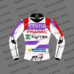 Johann Zarco Ducati Pramac MotoGP 2023 Motorcycle Leather Racing Jacket Back