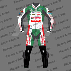 Johann Zarco Honda Castrol MotoGP 2024 Motorbike Leather Race Suit Front