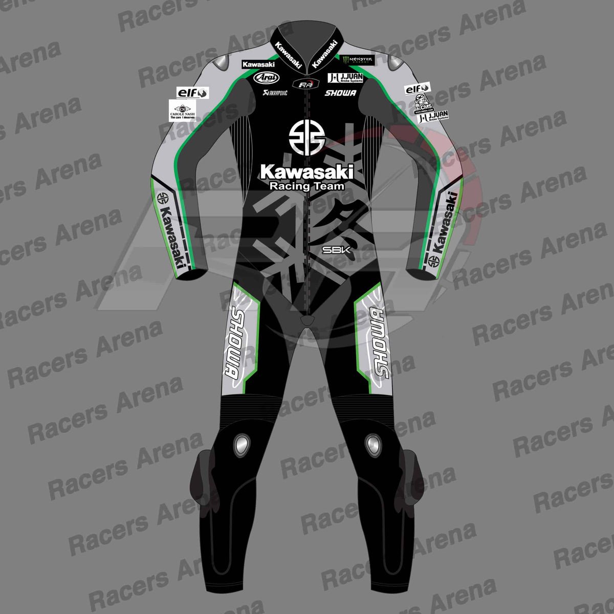 Jonathan Rea Kawasaki Winter Test 2023 Motorcycle Leather Race Suit Front