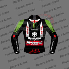 Jonathan Rea Team Kawasaki WSBK 2022 Motorcycle Leather Race Jacket Back