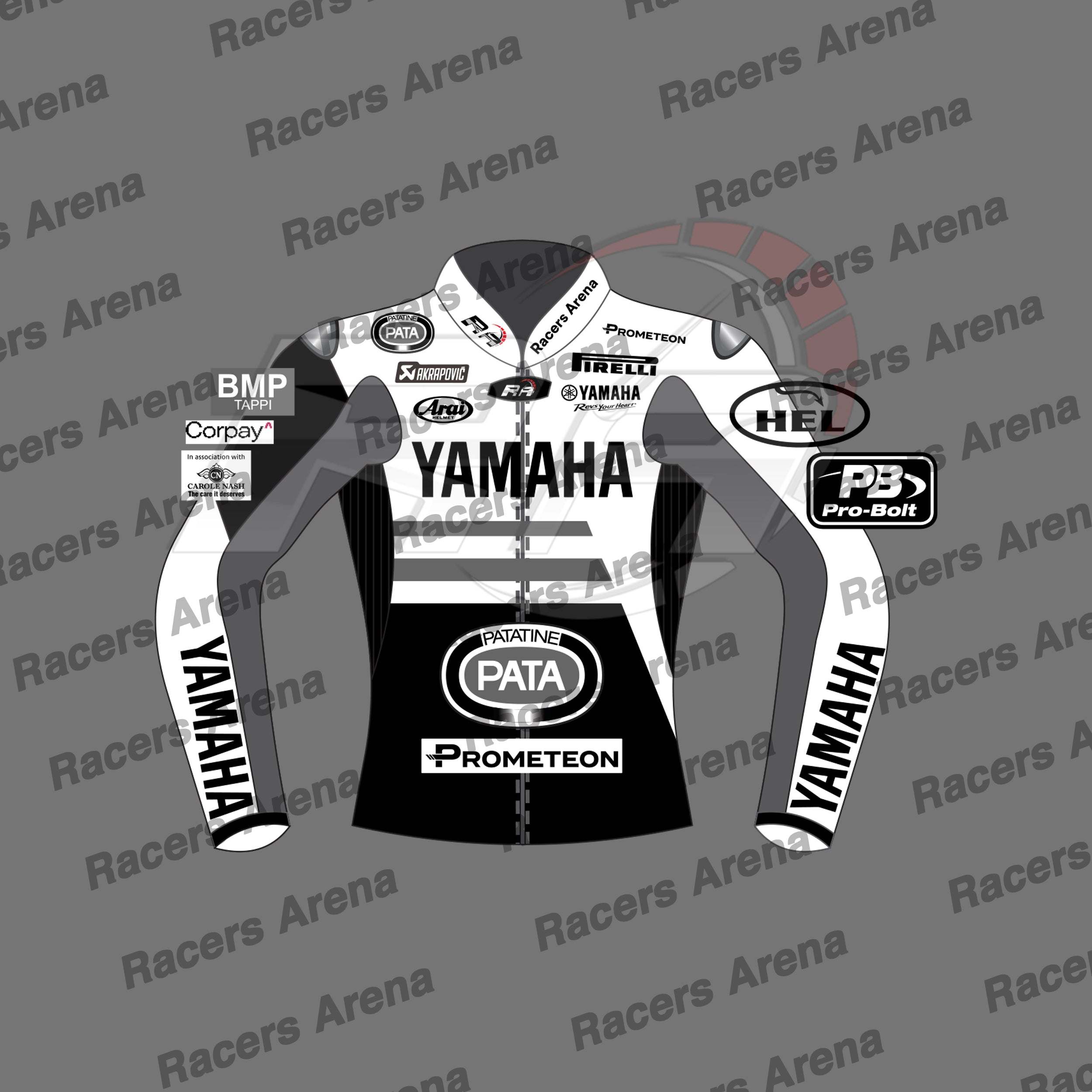 Jonathan Rea Yamaha Winter Test 2023 Motorbike Leather Racing Jacket Front