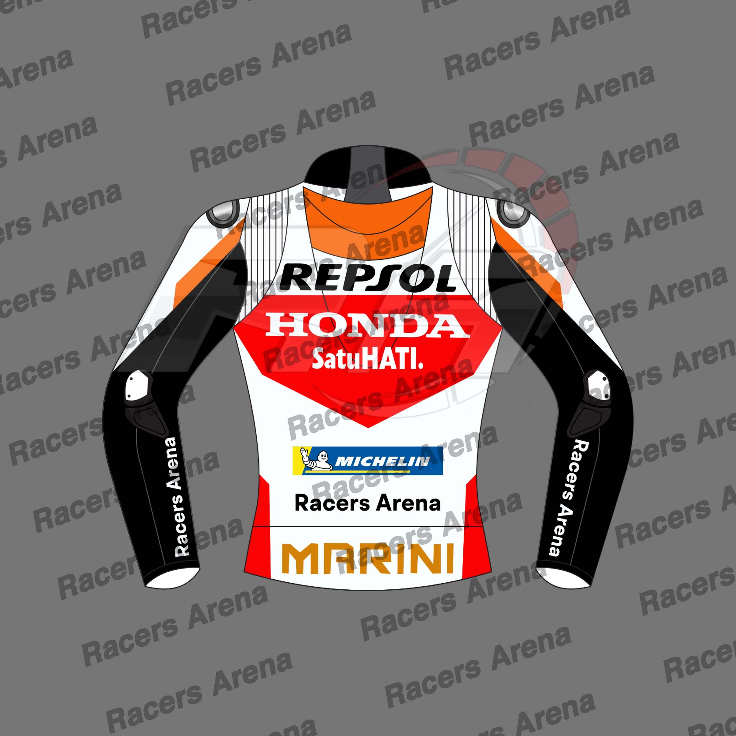 Luca Marini Honda Repsol MotoGP 2024 Motorbike Leather Race Jacket Back Luca Marini Honda Repsol MotoGP 2024 Motorbike Leather Race Jacket Back