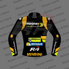 Luca Marini Mooney VR46 MotoGP 2023 Motorcyle Leather Race Jacket Back