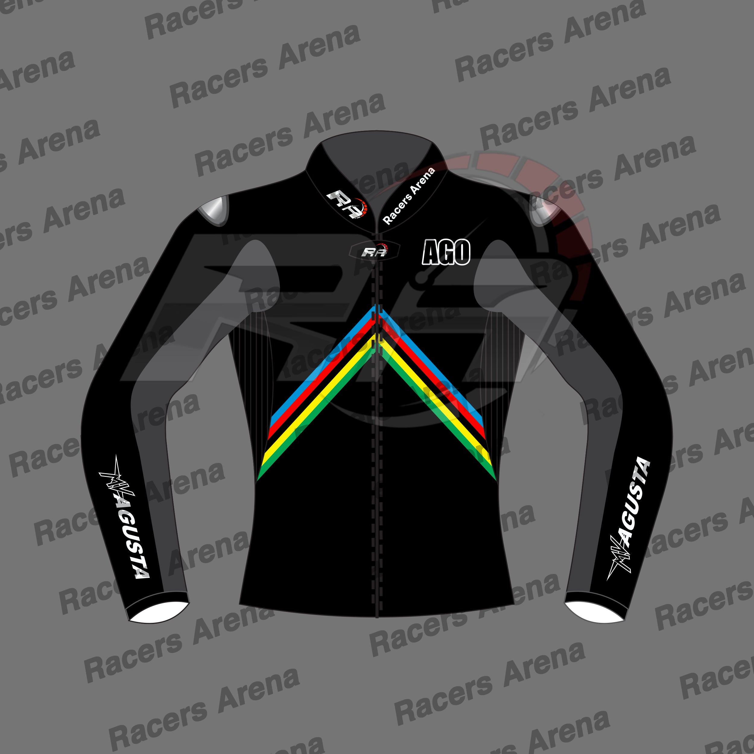 MV Agusta 2025 Motorcycle Race Leather Jacket Front