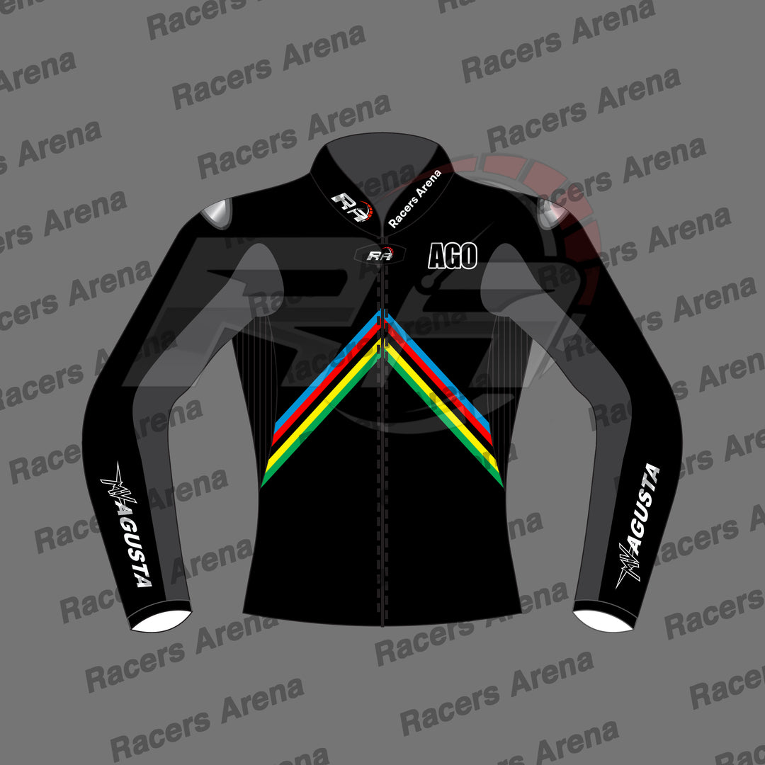 MV Agusta 2025 Motorcycle Race Leather Jacket Front