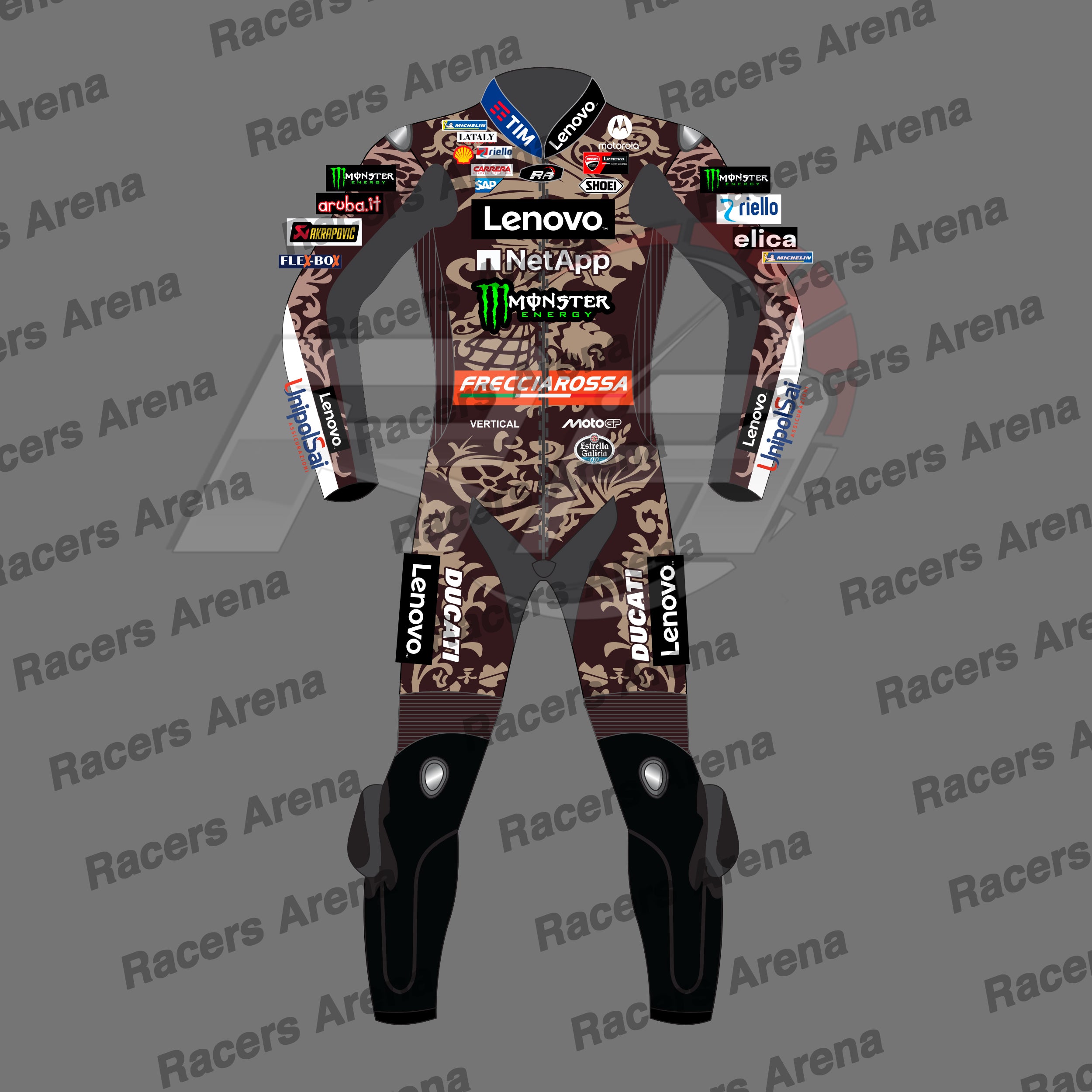 Marc Marquez MotoGP Ducati 2025 Motorcycle Leather Race Suit Front