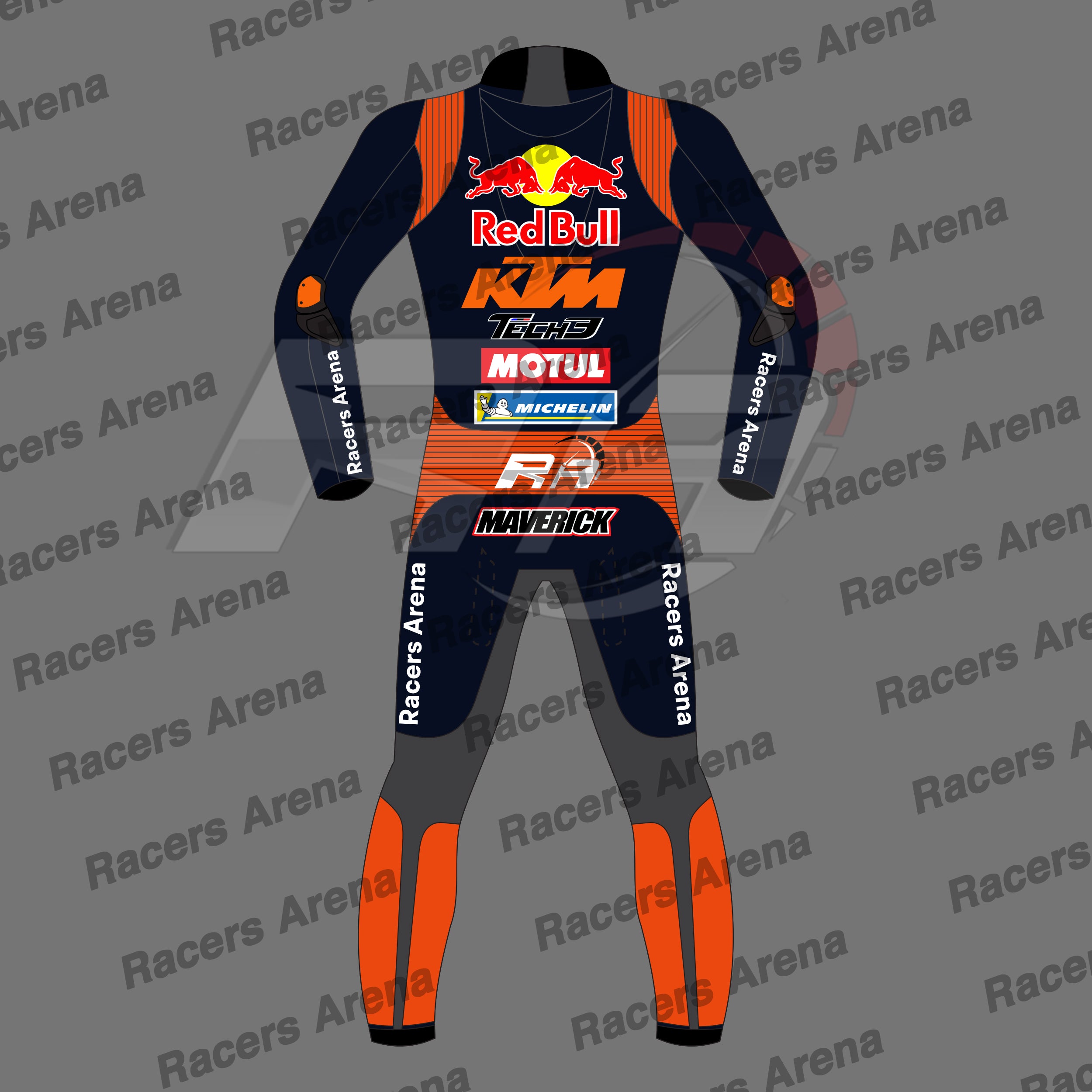 Maverick Vinales 2025 KTM Motorcycle Race Leather Suit Back Maverick Vinales 2025 KTM Motorcycle Race Leather Suit Back