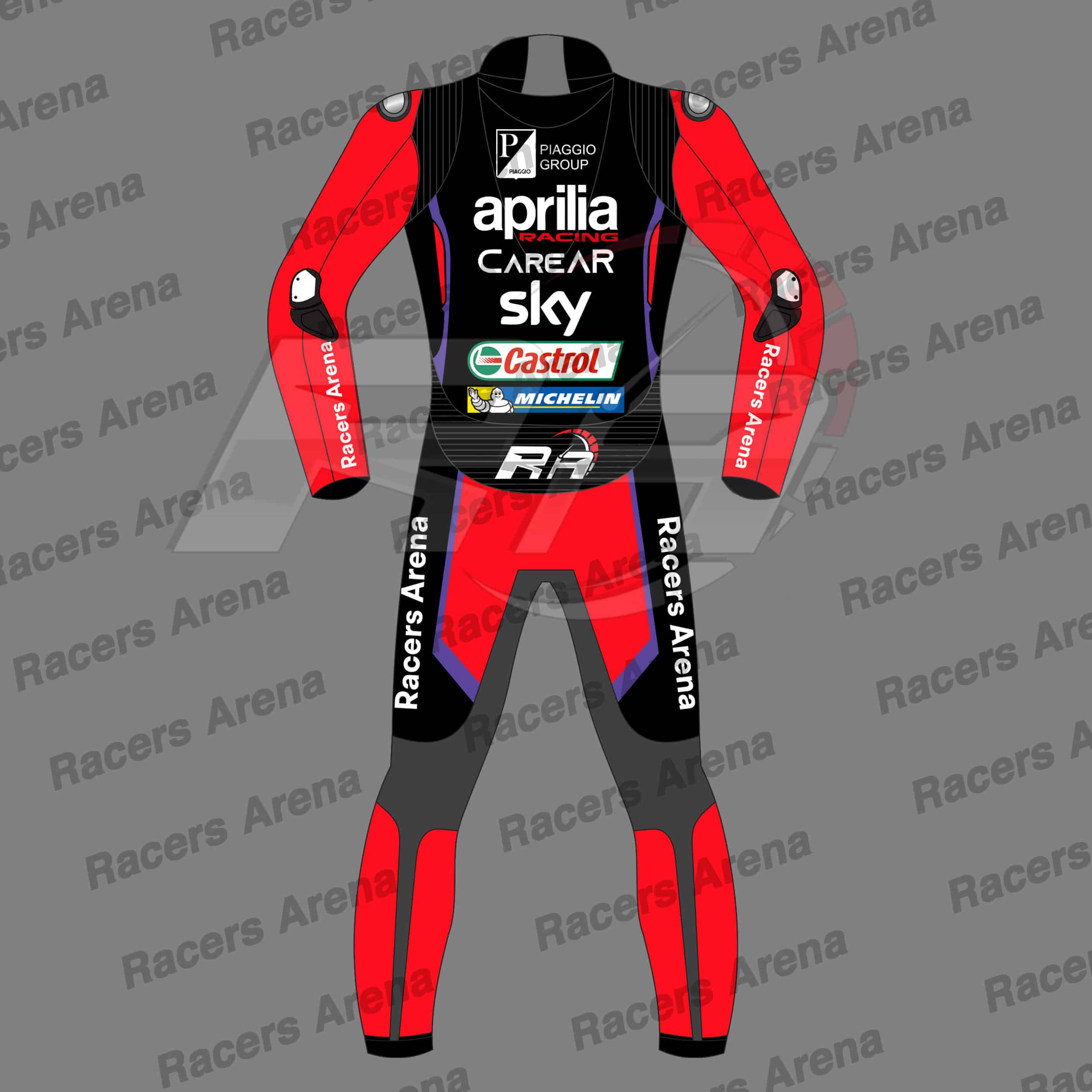 Maverick Vinales Aprilia MotoGP 2023 Motorcycle Leather Racing Suit Back Maverick Vinales Aprilia MotoGP 2023 Motorcycle Leather Racing Suit Back