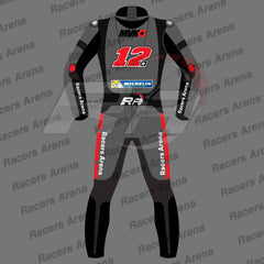 Maverick Vinales Aprilia Winter Test 2023 Motorcycle Leather Racing Suit Back