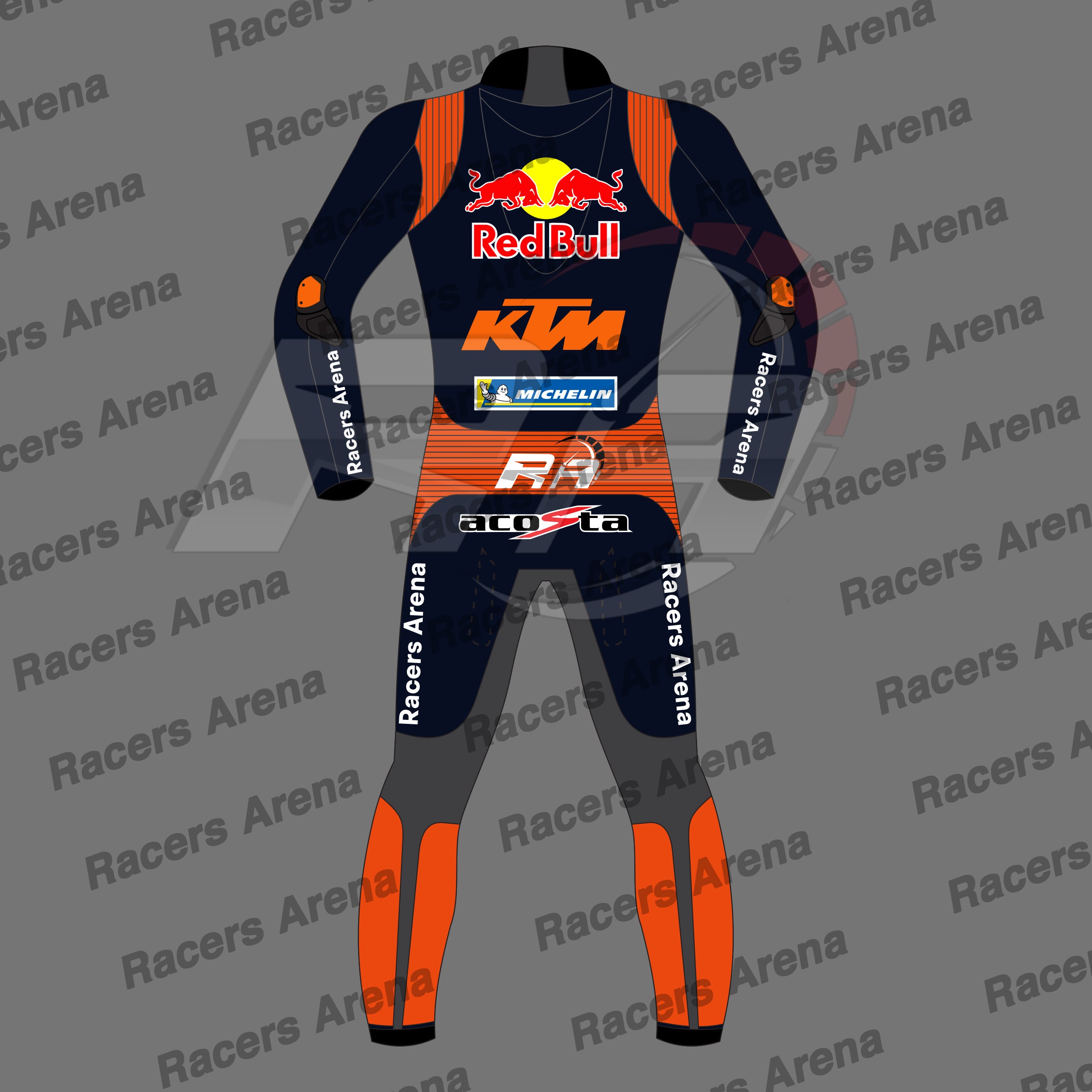 Pedro Acosta Redbull KTM 2025 Motorbike Leather Race Suit Back Pedro Acosta Redbull KTM 2025 Motorbike Leather Race Suit Back