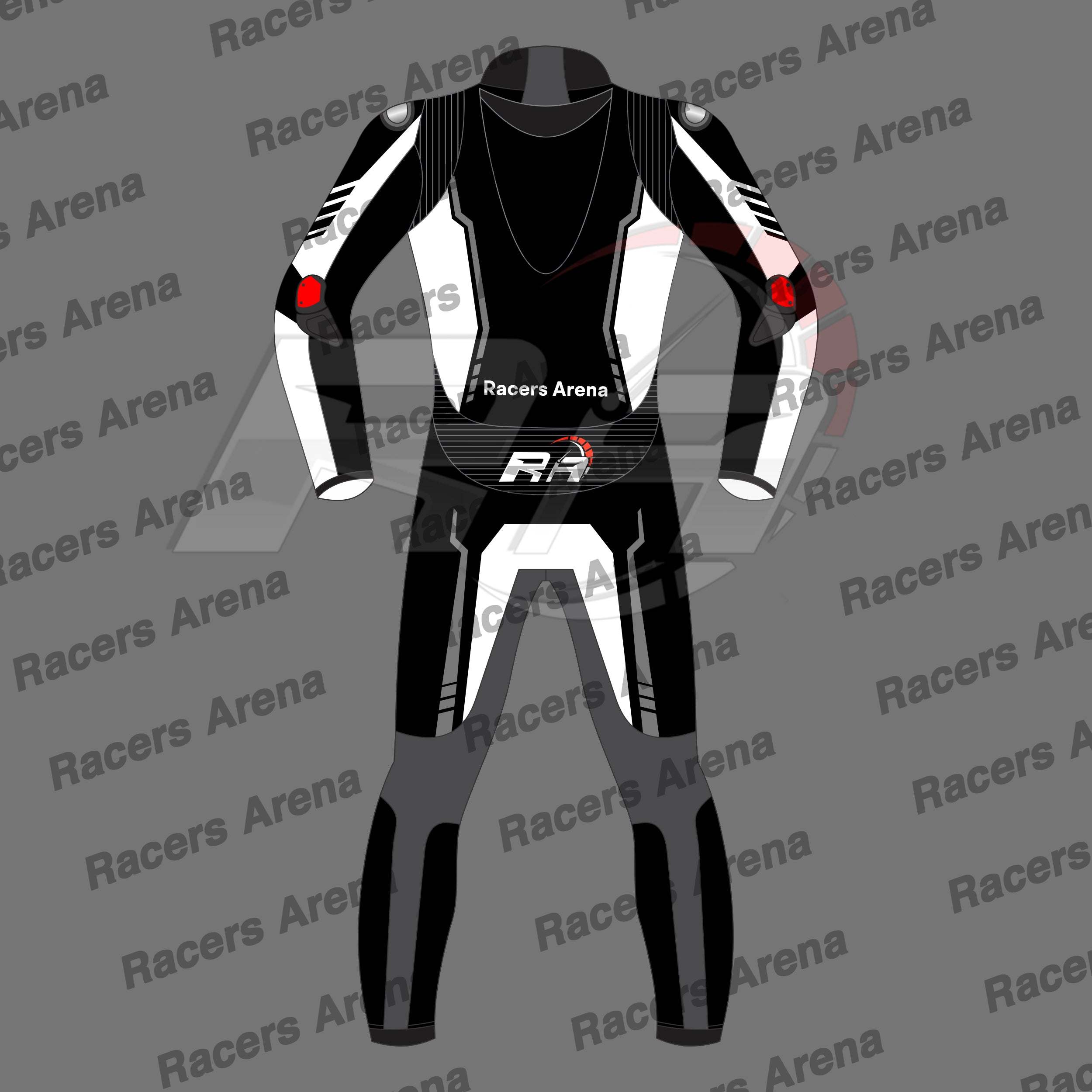 Racers Arena MotoGuard Elite Leather Race Suit Back Racers Arena MotoGuard Elite Leather Race Suit Back
