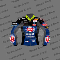 Toprak Razgatlioglu Pata Yamaha SBK 2023 Motorcycle Leather Race Jacket Front
