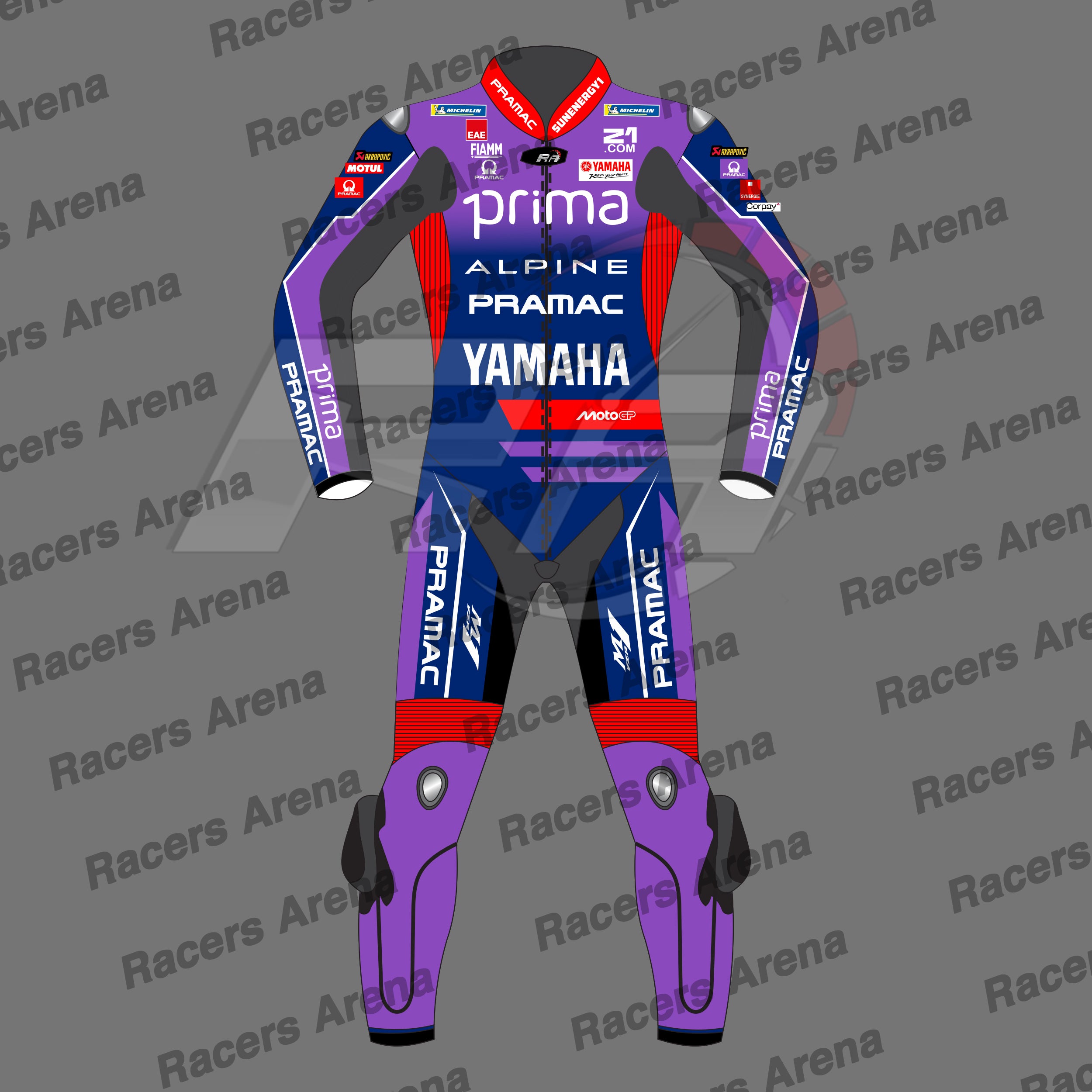 Toprak Razgatlioglu Yamaha Pramac MotoGP 2026 Motorbike Leather Race Suit Front