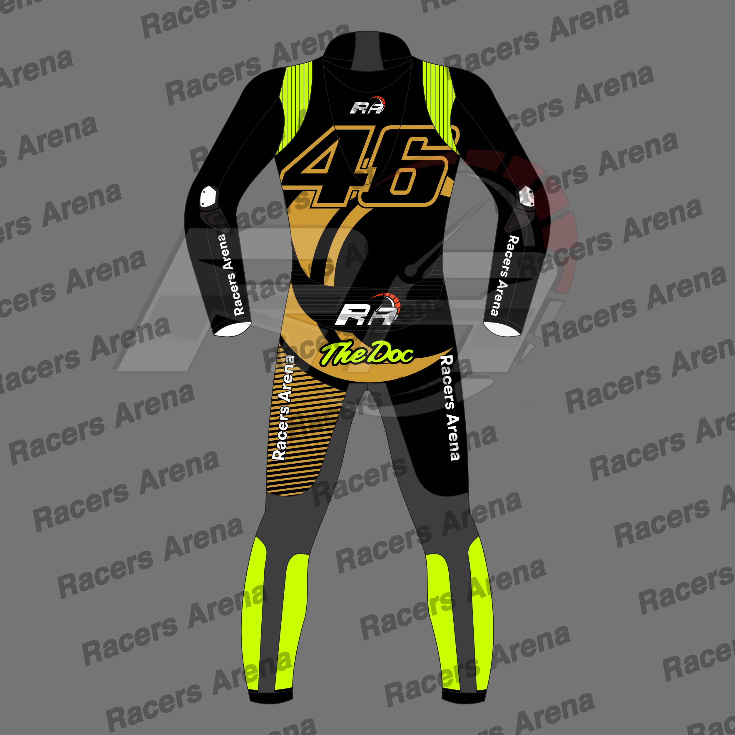 Valentino Rossi 46th Birthday Motorcycle Leather Race Suit Back Valentino Rossi 46th Birthday Motorcycle Leather Race Suit Back