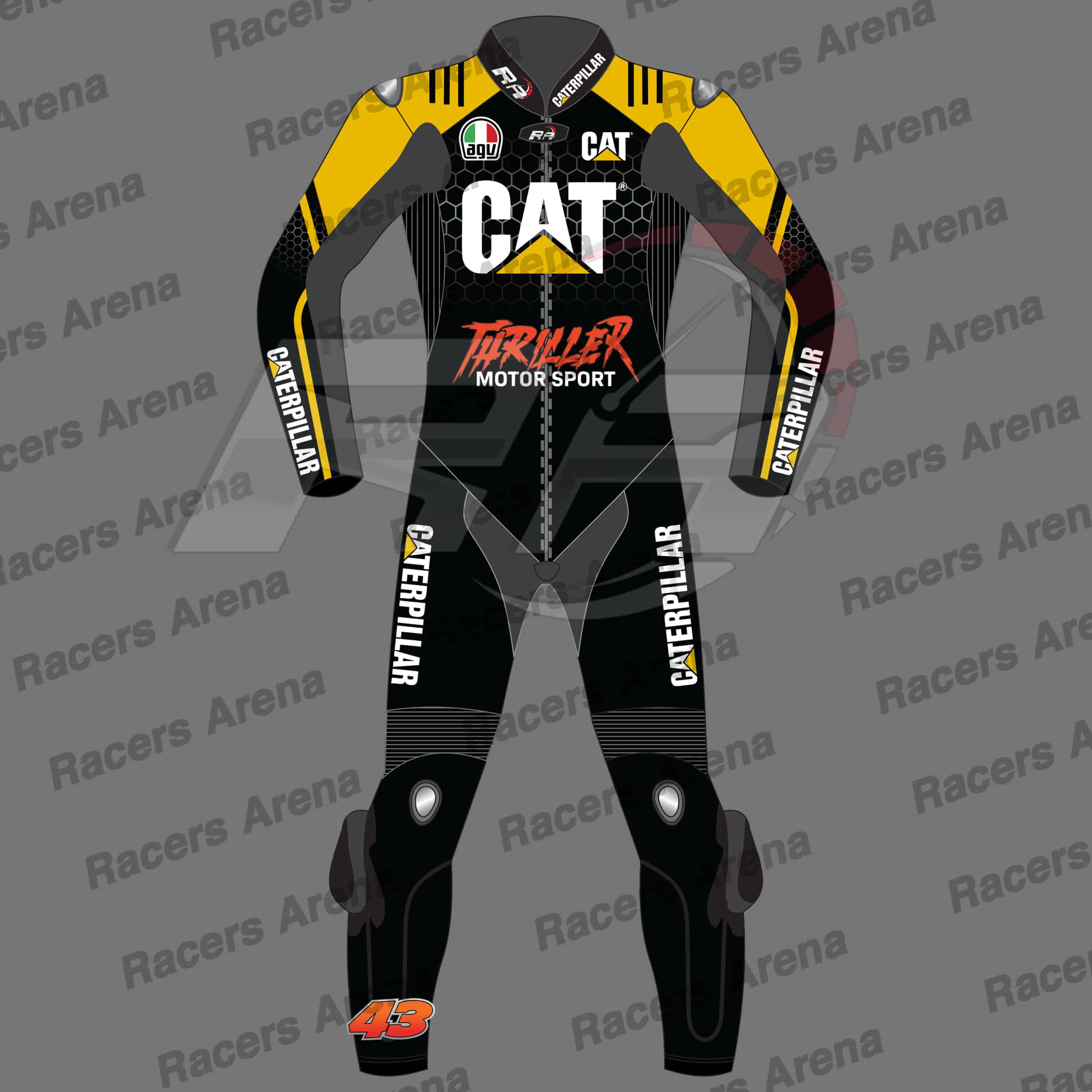 Jack Miller Caterpillar Thriller Leather Race Suit - Racers Arena UK