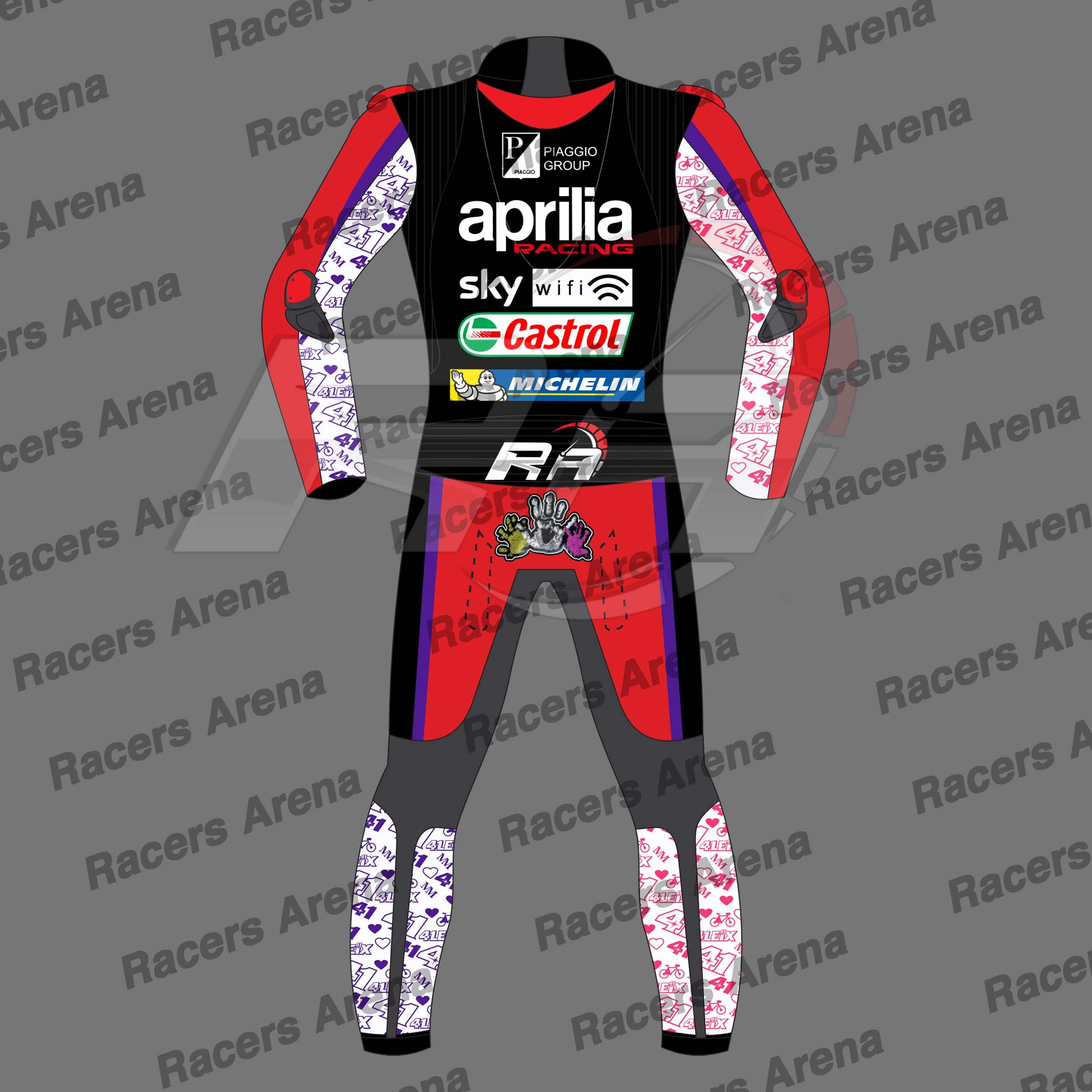 Aleix Espargaro Aprilia MotoGP 2022 Motorcycle Leather Racing Suit Back