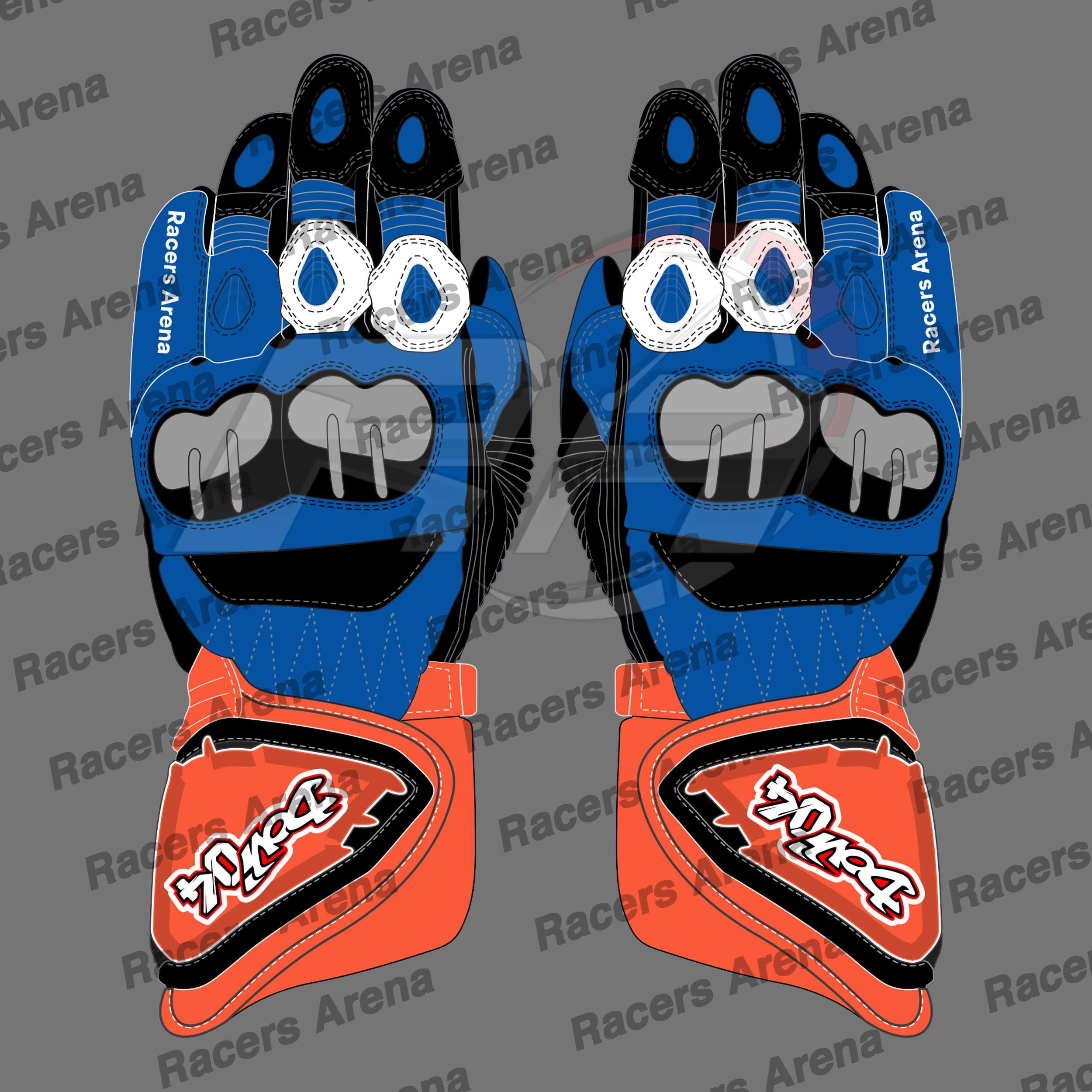 Andrea Dovizioso Yamaha Withu MotoGP 2022 Motorcycle Leather Race Gloves