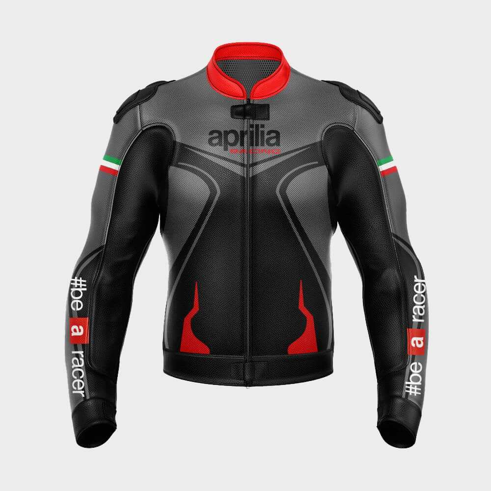 Aprilia racing Max Italia motorcycle leather biker Jacket 2021 Front