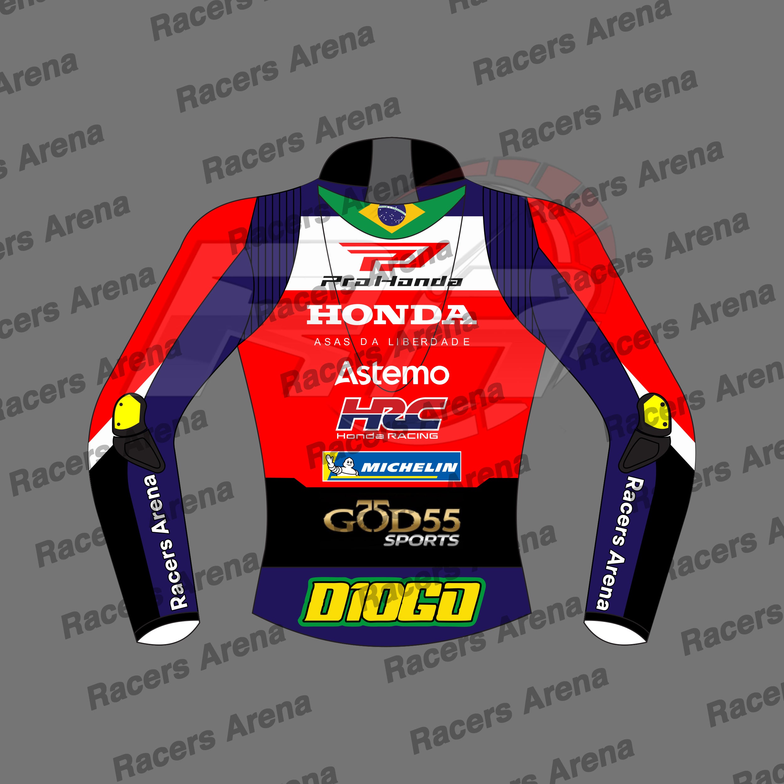 Diogo Moreira LCR Honda MotoGP 2026 Leather Race Jacket Back