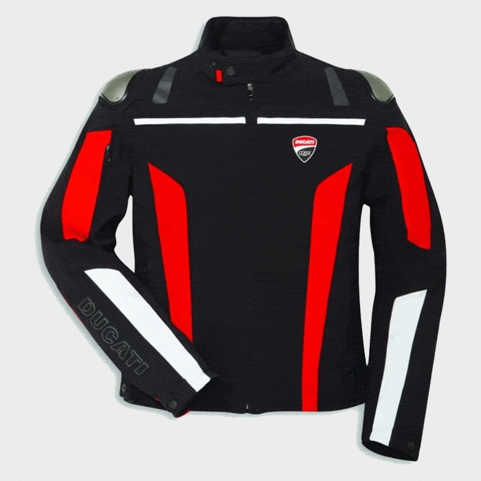 Ducati Motorbike Leather Jacket Front