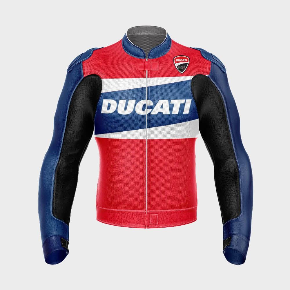 Ducati R20 Motorcycle Racing Leather Jacket 2021 Front