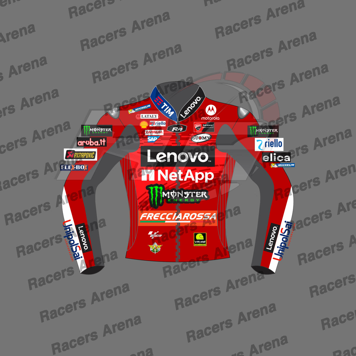 Francesco-Bagnaia-Motogp-Ducati-2024-Motorcycle-Leather-Race-Jacket-Front