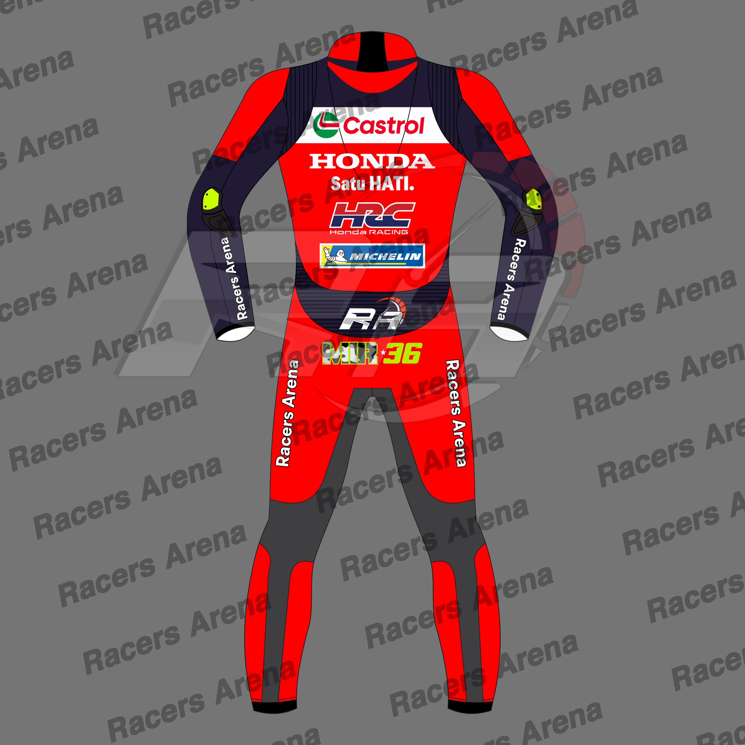 Joan Mir MotoGP 2025 Honda Motorcycle Leather Race Suit Back