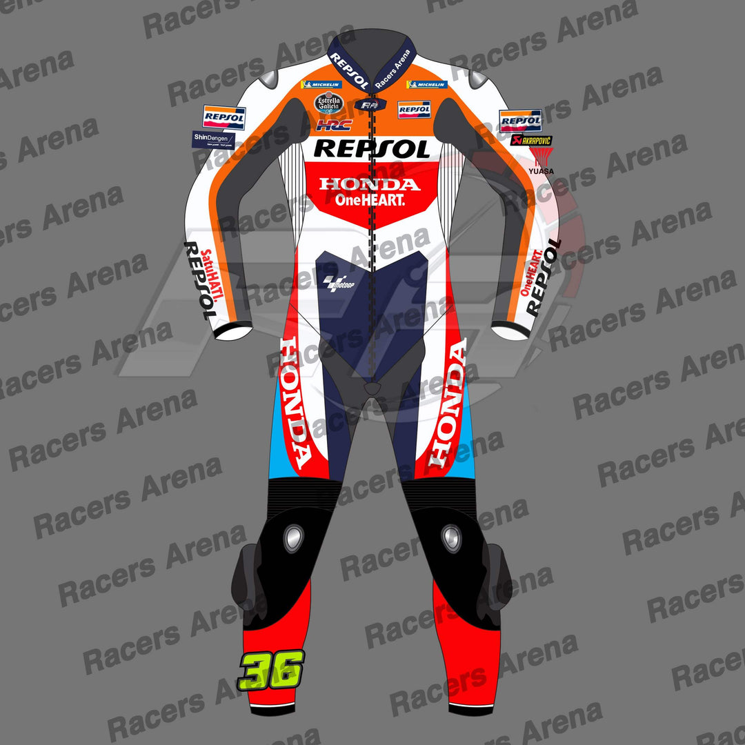 Joan Mir Repsol Honda MotoGP 2024 Motorcycle Leather Race Suit Front