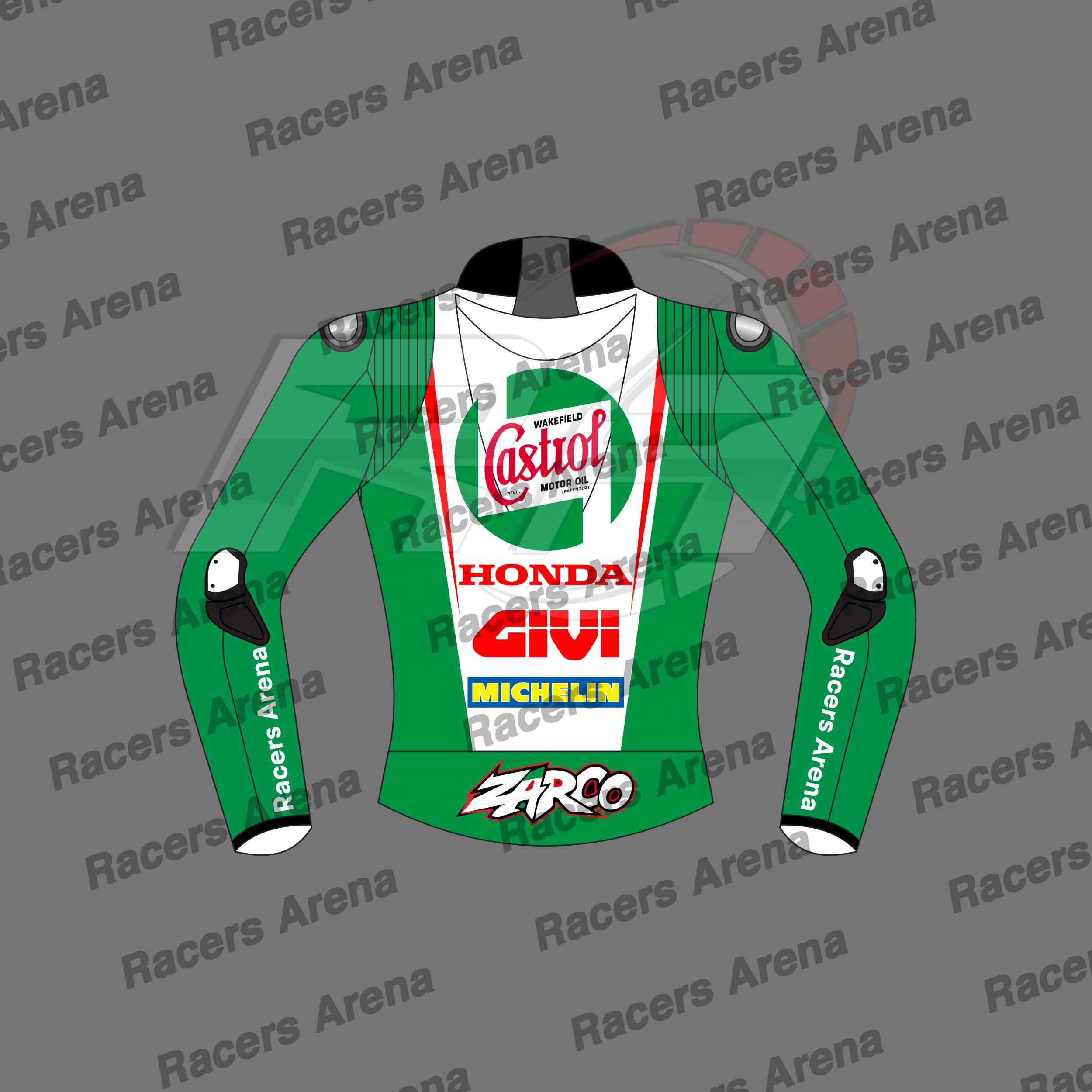 Johann-Zarco-Castrol-Honda-British-GP-2024-Race-Leather-Jacket-Back