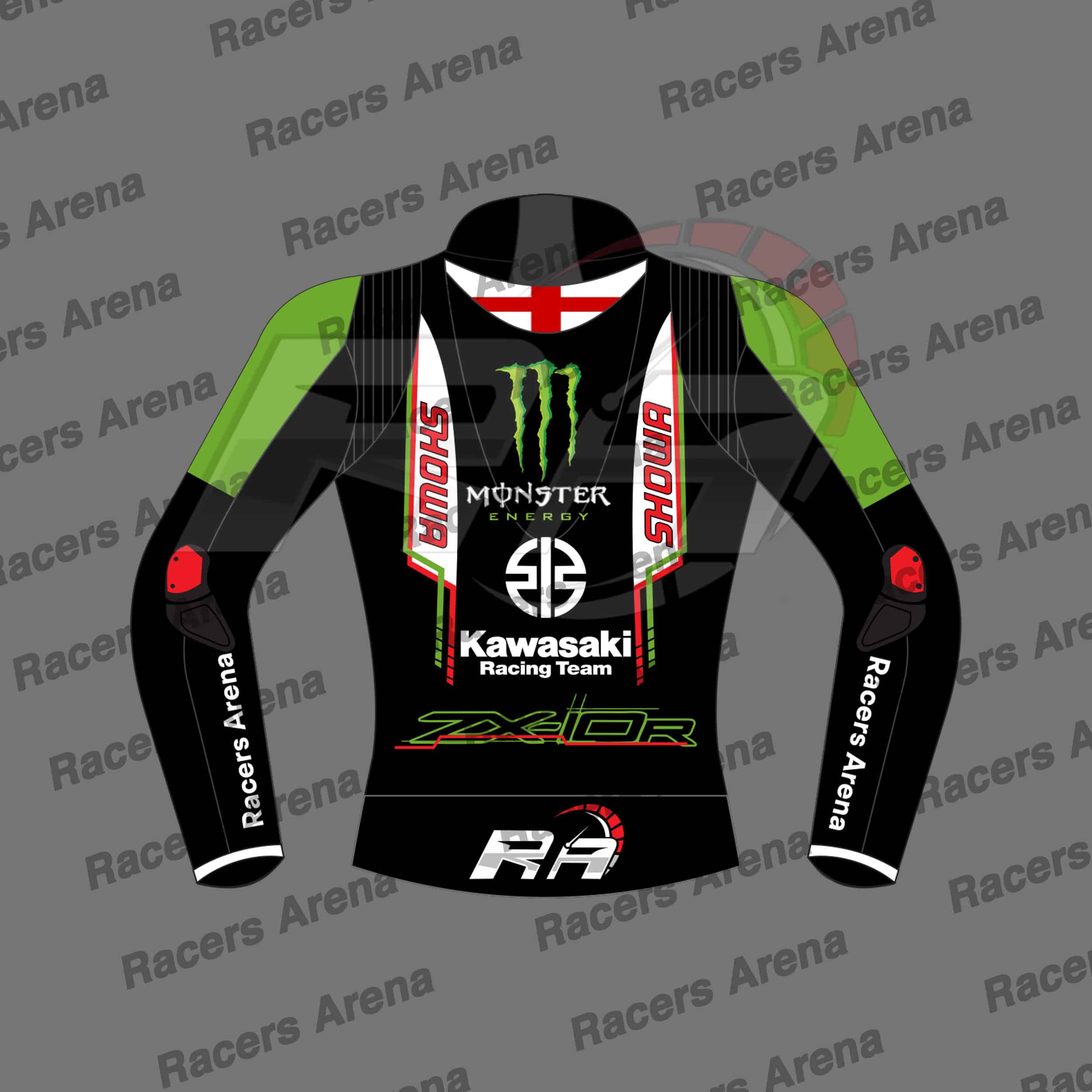Jonathan Rea Kawasaki SBK 2023 Motorcycle Leather Racing Jacket Back