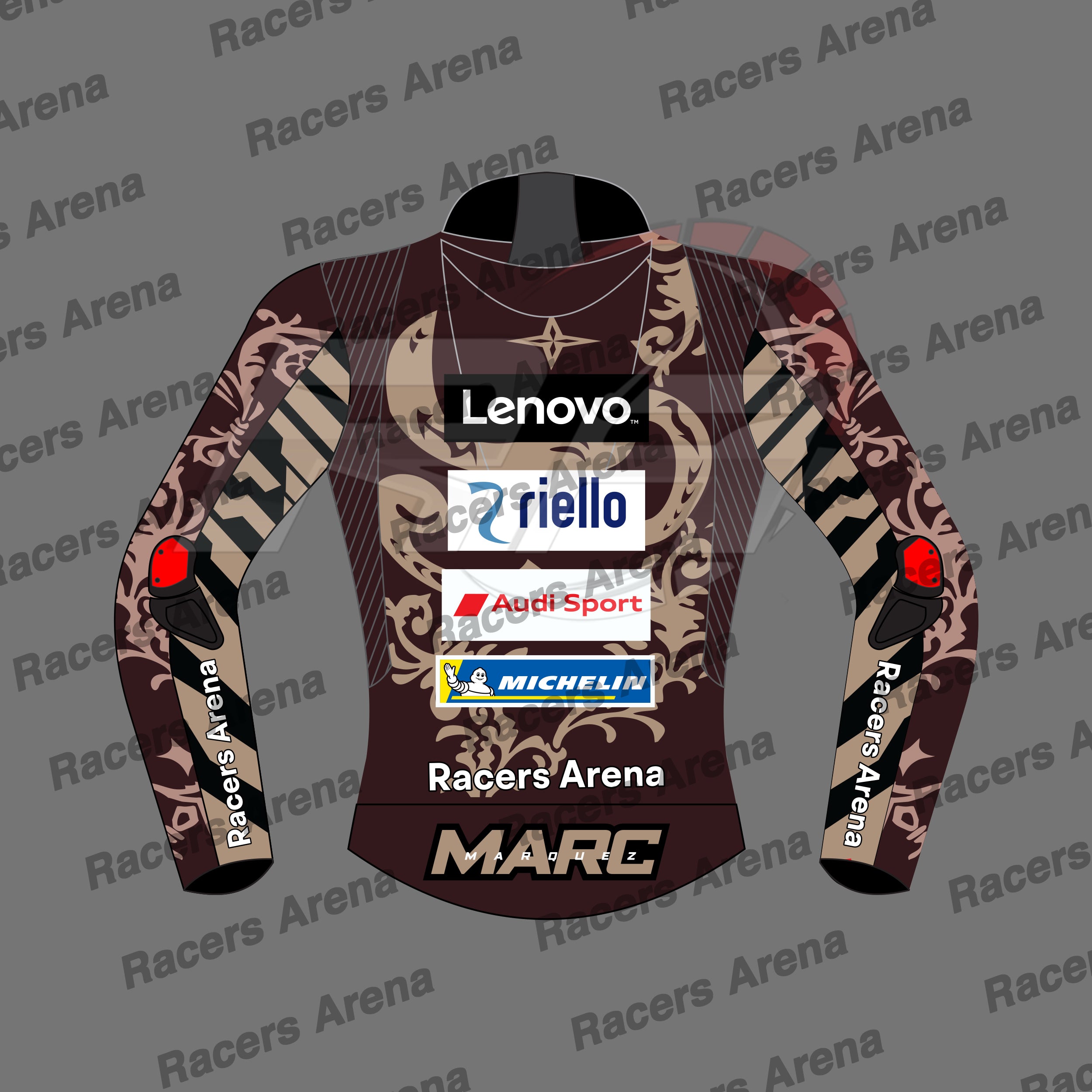 Marc Marquez MotoGP 2025 Ducati Motorcycle Leather Race Jacket Back
