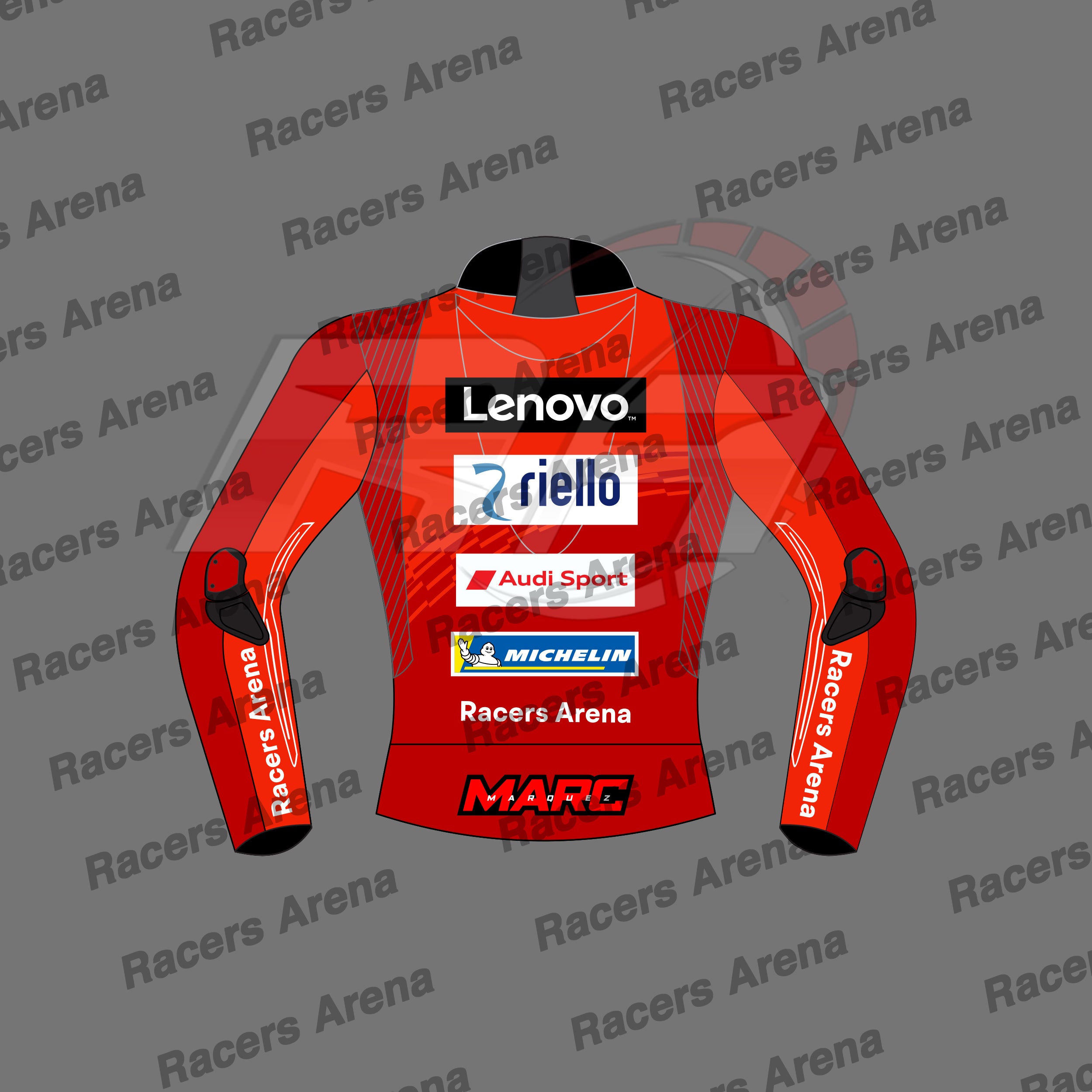 Marc Marquez MotoGP Ducati 2025 Motorcycle Leather Race Jacket Back