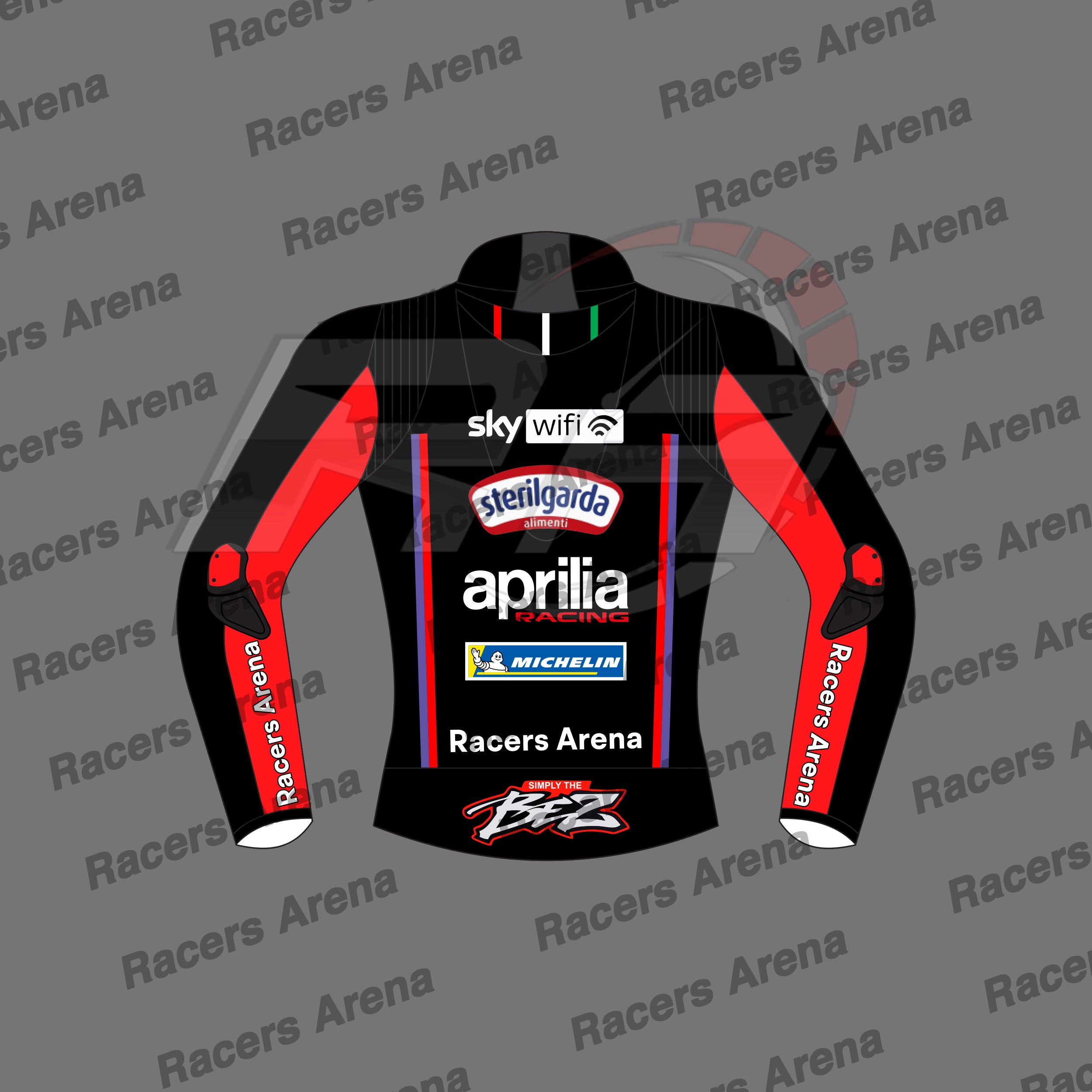 Marco Bezzecchi Aprilia MotoGp 2025 Motobike Leather Race Jacket Back